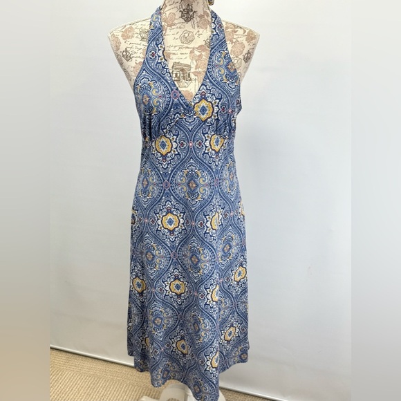 TOMMY HILFIGER Blue and Yellow paisley Backless Dress size 4 - Picture 10 of 14